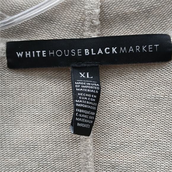 White House Black Market NWT Hooded Open Front Cardigan Warm Neutral Size XL - Picture 4 of 10